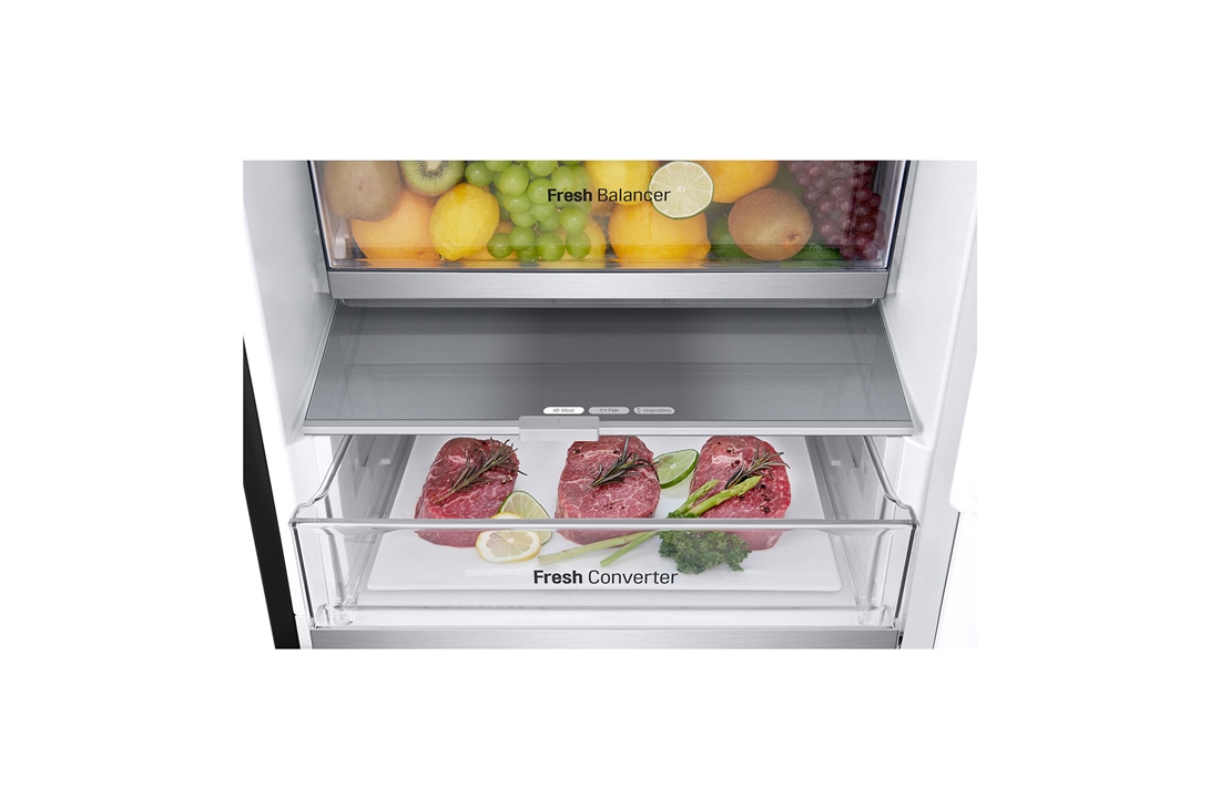 LG 1.86M 344L Kombiskap(Essence Black) - Energiklasse C, detaljeringsutsikt, GBV7180CEV, thumbnail 6