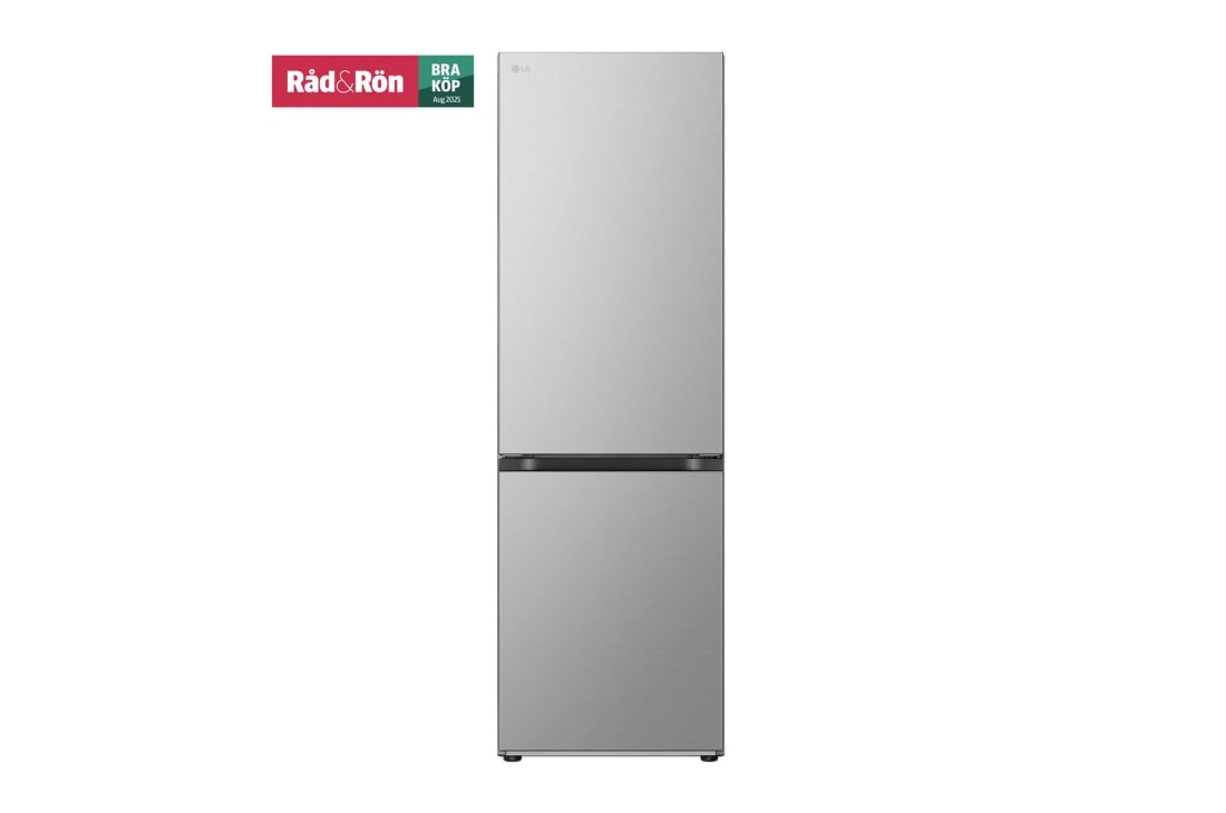LG 1.86M 344L Kombiskap(Prime Silver) - Energiklasse C, foran, GBV7180CPY