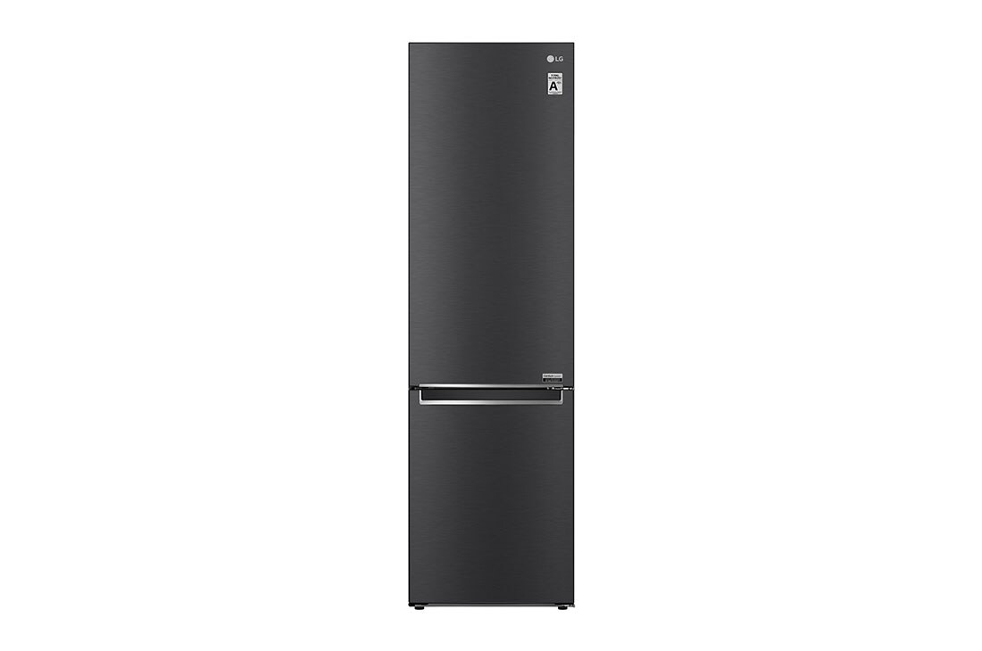 LG 2.03M 384L Kombiskap(Matte Black) - Energiklasse A, Front View, GBB92MCB2P