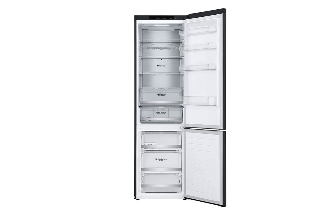 LG 2.03M 384L Kombiskap(Matte Black) - Energiklasse A, FrontAllOpen_with_IceBucket, GBB92MCB2P, thumbnail 3
