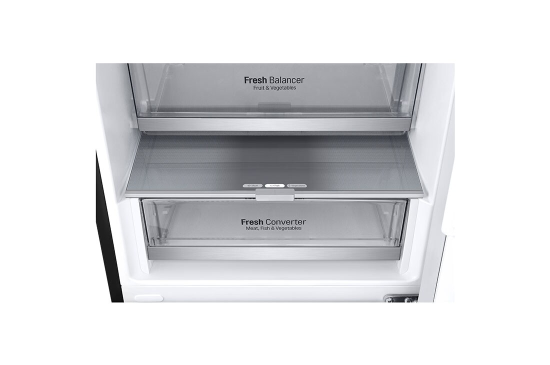 LG 2.03M 387L Kombiskap(Essence Black Steel ) - Energiklasse C, Nature Fresh, Door Cooling+™ og Smart Diagnosis™, GBV7280CEV, GBV7280CEV, thumbnail 5