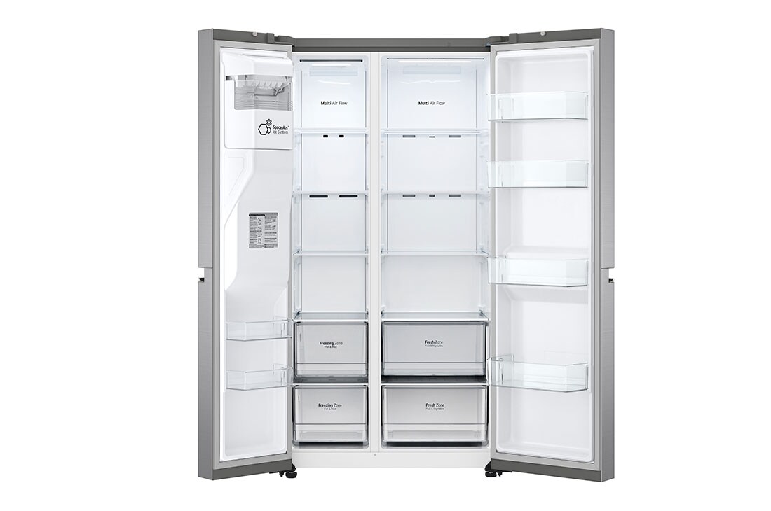 LG 635L Side by Side (Shiny Steel, Energiklasse D, Vann/isdispenser med vanntilkobling, Smart Diagnosis™ med Wi-Fi, GSLV70PZTD, GSLV70PZTD, thumbnail 4