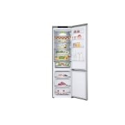 LG 2.03M 387L Kombiskap(Metal Sorbet ) - Energiklasse A, Nature Fresh, Door Cooling+™ og Smart Diagnosis™, front view with door open with food, GBV7280AMB, thumbnail 2
