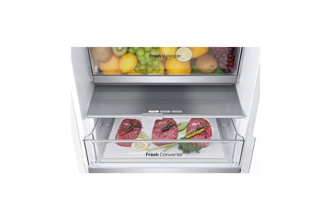 LG 2.03M 387L Kombiskap(White ) - Energiklasse C, Nature Fresh, Door Cooling⁺™ og Smart Diagnosis™, detaljeringsutsikt, GBV7280CSW, thumbnail 6