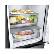 LG 2.03M 387L Kombiskap(Essence Black Steel ) - Energiklasse A, Nature Fresh, Door Cooling+™ og Smart Diagnosis™,  drawer view, GBV7280AEV, thumbnail 7