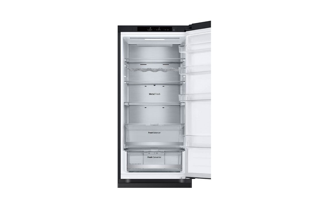 LG 2.03M 387L Kombiskap(Essence Black Steel ) - Energiklasse A, Nature Fresh, Door Cooling+™ og Smart Diagnosis™, Basel view without food, GBV7280AEV, thumbnail 10