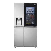 LG 635L InstaView Door in Door™ Side by Side (Metal Sorbet), Energiklasse E, Vann/isdispenser uten vanntilkobling, Smart Diagnosis™ med Wi-Fi, front view with light , GSXV91MBAE, thumbnail 2