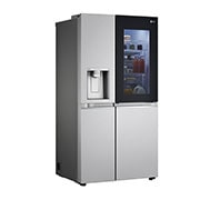 LG 635L InstaView Door in Door™ Side by Side (Metal Sorbet), Energiklasse E, Vann/isdispenser uten vanntilkobling, Smart Diagnosis™ med Wi-Fi, left side view with light , GSXV91MBAE, thumbnail 15
