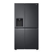 LG 635L Side by Side (Matte Black Stainless Steel), Energiklasse D, Vann/isdispenser uten vanntilkobling, Smart Diagnosis™ med Wi-Fi, Front View, GSLV71MCTD, thumbnail 1