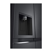 LG 635L Door in Door™ Side by Side (Matte Black Stainless Steel), Energiklasse E, Vann/isdispenser uten vanntilkobling, Smart Diagnosis™ med Wi-Fi, Dispenser view, GSJV71MCLE, thumbnail 8