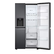LG 635L Door in Door™ Side by Side (Matte Black Stainless Steel), Energiklasse E, Vann/isdispenser uten vanntilkobling, Smart Diagnosis™ med Wi-Fi, Front Right Open without food, GSJV71MCLE, thumbnail 12