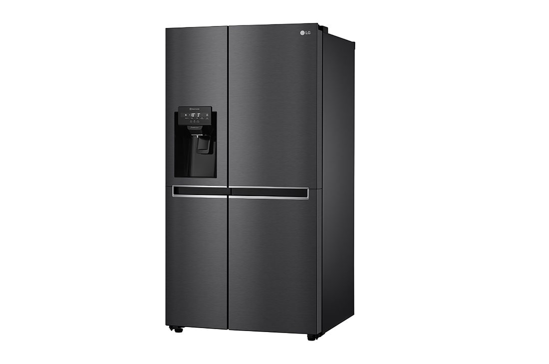 LG 634L Side by Side (Matte Black Stainless Steel), Energiklasse F, Vann/isdispenser uten vanntilkobling, Smart Diagnosis™, right view, GSLV31MCXM, thumbnail 9
