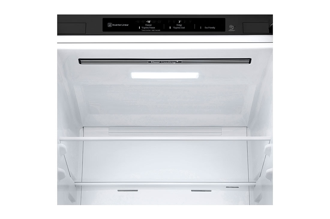 LG 2.03M 384L Kombiskap(Matte Black Stainless Steel) - Energiklasse B, Nature Fresh, Door Cooling+™ og Smart Diagnosis™, top view with led, GBP62MCNBC, thumbnail 6