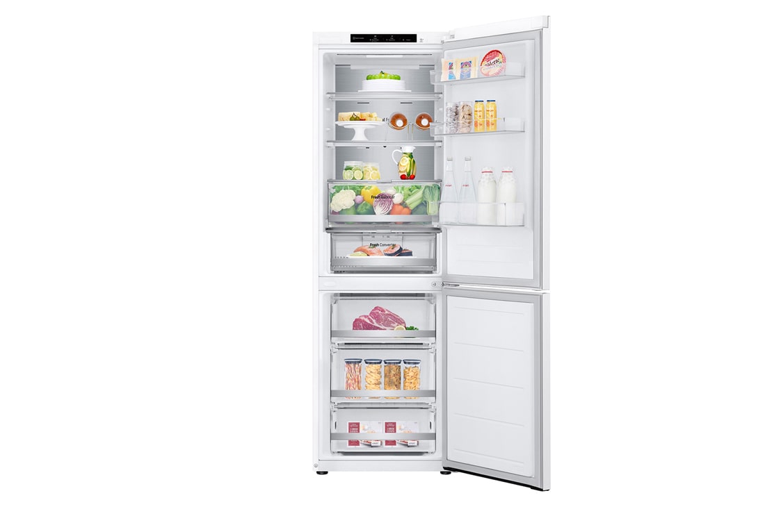 LG 1.86M 344L Kombiskap(Hvit ) - Energiklasse C, Nature Fresh, Door Cooling+™ og Smart Diagnosis™, åpne foran med mat, GBV7180CSW, thumbnail 2