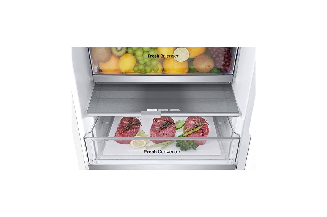 LG 1.86M 344L Kombiskap(Hvit ) - Energiklasse C, Nature Fresh, Door Cooling+™ og Smart Diagnosis™, detaljeringsutsikt, GBV7180CSW, thumbnail 6