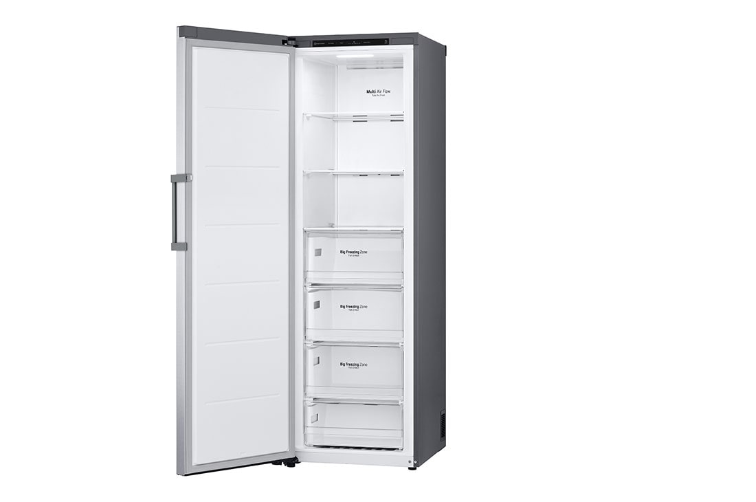 LG 324L Frittstående fryseskap (Shiny Steel) - Energiklasse D, Total No Frost, Express Freeze, Høyre side, åpent, GFT41PZGSF, thumbnail 11