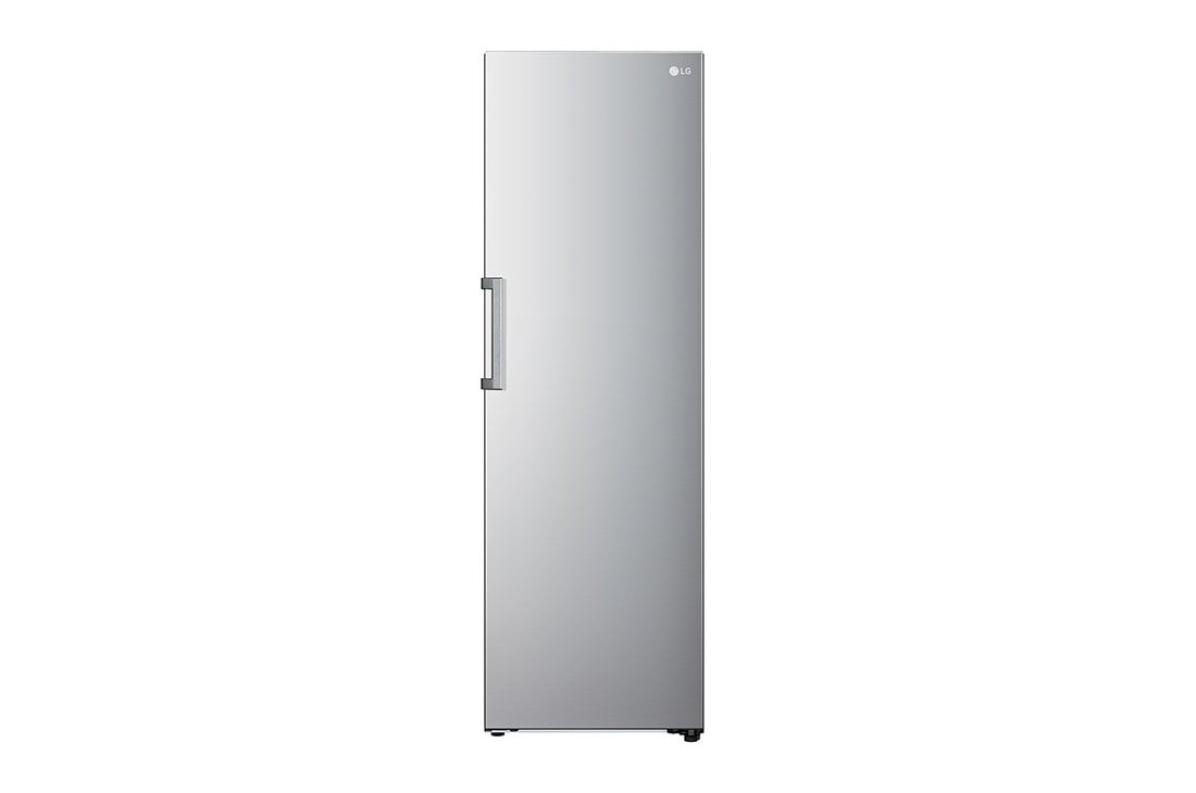 LG 386L Frittstående kjøleskap (Shiny Steel) - Energiklasse D, Door Cooling™, LINEARCooling™, Moist Balance Crisper™, Front view, GLT51PZGSF