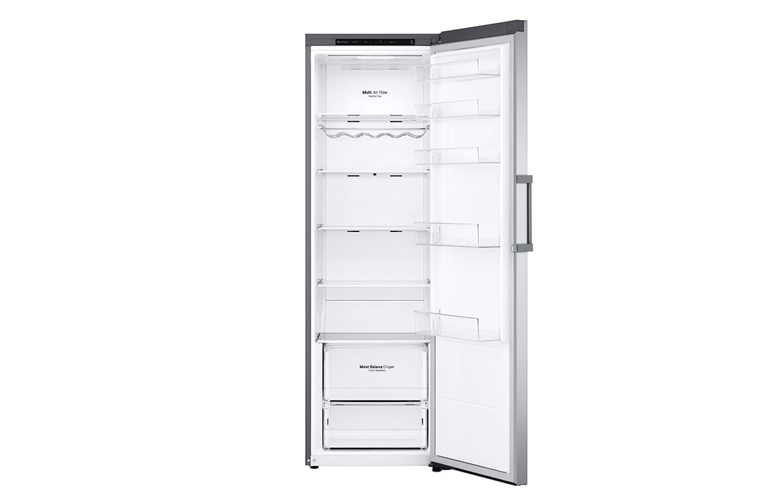 LG 386L Frittstående kjøleskap (Shiny Steel) - Energiklasse D, Door Cooling™, LINEARCooling™, Moist Balance Crisper™, Front Door Open without Food, GLT51PZGSF, thumbnail 3