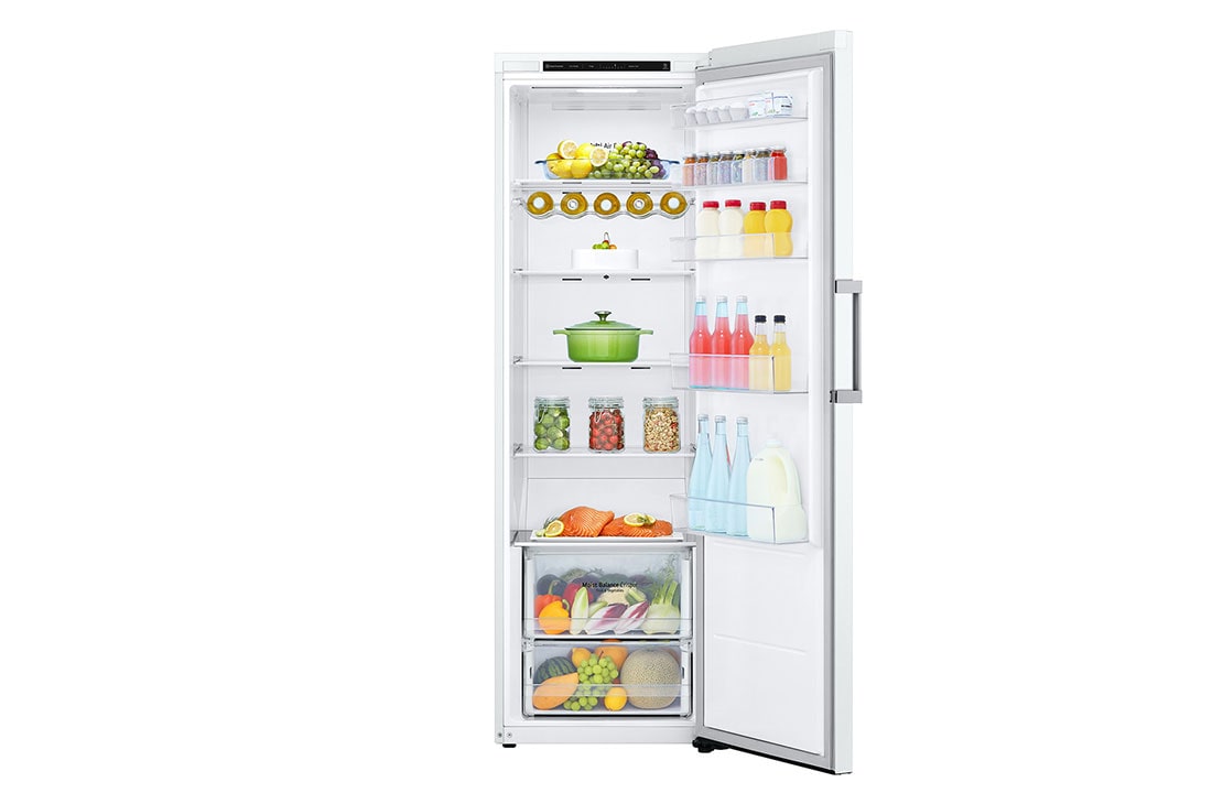 LG 386L Fristående kylskåp (Vit) - Energiklass D, Door Cooling™, LINEARCooling™, Moist Balance Crisper ™, Front åpen, med mat, GLT51SWGSF, thumbnail 3