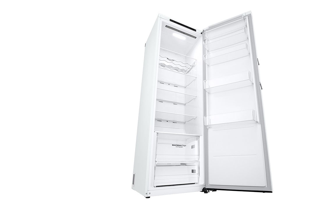 LG 386L Fristående kylskåp (Vit) - Energiklass D, Door Cooling™, LINEARCooling™, Moist Balance Crisper ™, Sett fra venstre, åpent, GLT51SWGSF, thumbnail 8