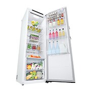 LG 386L Fristående kylskåp (Vit) - Energiklass D, Door Cooling™, LINEARCooling™, Moist Balance Crisper ™, Sett fra venstre, åpent med mat, GLT51SWGSF, thumbnail 9