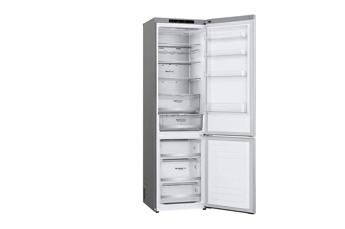 LG 2.03M 381L Kombiskap(Metal Sorbet) - Energiklasse A (A-20%), Nature Fresh, Door Cooling⁺™ og Smart Diagnosis™ , Right perspective view without food, GBB92MBB3P, thumbnail 10