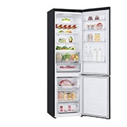 LG 2.03M 384L Kombiskap(Matte Black Stainless Steel) - Energiklasse D, Nature Fresh, Door Cooling+™ og Smart Diagnosis™, Left side open with food, GBB62MCGGN, thumbnail 11
