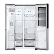 LG 635L InstaView™ Side by Side (Prime Silver), Energiklasse E, Vann/isdispenser uten vanntilkobling, Smart Diagnosis™ med Wi-Fi, front door open view without Food  , GSGV81PYLL, thumbnail 11