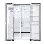 LG 641L Door in Door™ Side by Side (Prime Silver), Energiklasse E, Vann/isdispenser uten vanntilkobling, Smart Diagnosis™ , front open, GSJC41PYPE, thumbnail 3