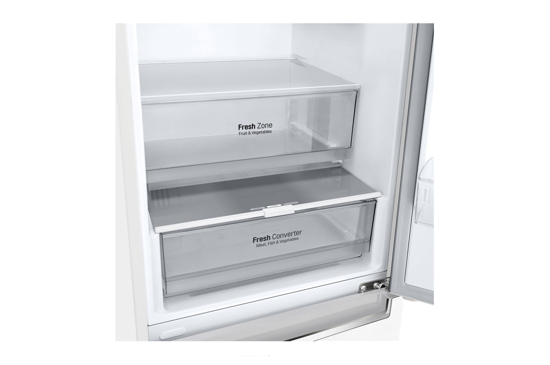 LG GBP62SWNGN 2.03M 384L Kombiskap(Hvit) - EnergiklasseD, Door Cooling™og Smart Diagnosis™, bottom empty view, GBP62SWNGN, thumbnail 5