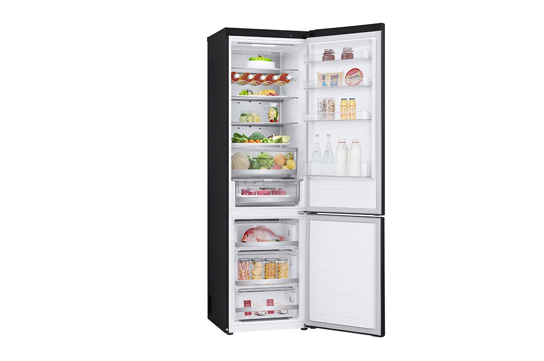 LG 2.03M 387L Kombiskap(Matte Black) - Energiklasse C, Door Cooling™ og Smart Diagnosis™ med Wi-Fi, høyre utsikt, GBV5250CEP, thumbnail 11