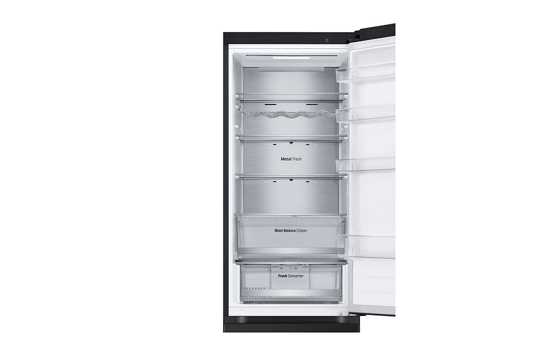 LG 2.03M 387L Kombiskap(Matte Black) - Energiklasse C, Door Cooling™ og Smart Diagnosis™ med Wi-Fi, åpne foran med mat, GBV5250CEP, thumbnail 9