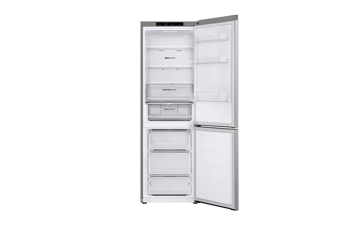 LG 1.86M 344L Kombiskap(Prime Silver) - Energiklasse E, Nature Fresh, Door Cooling+™ og Smart Diagnosis™, toppdør åpen uten mat, GBV3100EPY, thumbnail 8