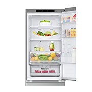 LG 1.86M 344L Kombiskap(Prime Silver) - Energiklasse E, Nature Fresh, Door Cooling+™ og Smart Diagnosis™, toppdøren åpen med mat, GBV3100EPY, thumbnail 9