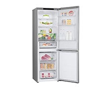 LG 1.86M 344L Kombiskap(Prime Silver) - Energiklasse E, Nature Fresh, Door Cooling+™ og Smart Diagnosis™, venstre side med åpen dør, GBV3100EPY, thumbnail 12