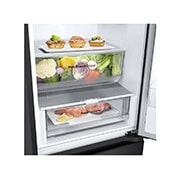 LG 1.86M 344L Kombiskap(Matte Black) - Energiklasse E, Nature Fresh, Door Cooling+™ og Smart Diagnosis™, øverste skuff med mat, GBV3100EEP, thumbnail 7