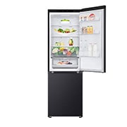 LG 1.86M 344L Kombiskap(Matte Black) - Energiklasse E, Nature Fresh, Door Cooling+™ og Smart Diagnosis™, toppdøren åpen med mat, GBV3100EEP, thumbnail 9