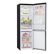 LG 1.86M 344L Kombiskap(Matte Black) - Energiklasse E, Nature Fresh, Door Cooling+™ og Smart Diagnosis™, toppdøren åpen med mat, GBV3100EEP, thumbnail 10