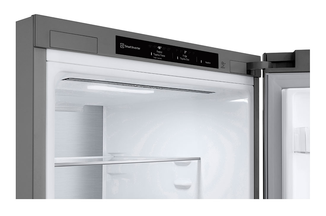 LG 1.86M 344L Kombiskap(Prime Silver) - Energiklasse D, Nature Fresh, Door Cooling+™ og Smart Diagnosis™, Fronten er åpen, GBV7180DPY, thumbnail 4