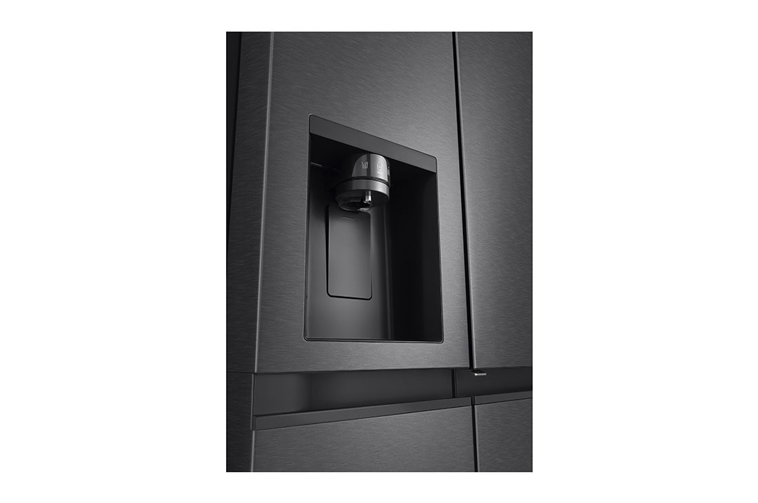 LG 641L Door in Door™ Side by Side (Matte Black), Energiklasse E, Vann/isdispenser uten vanntilkobling, Smart Diagnosis™ , Dispenser view, GSJC41EPPE, thumbnail 11