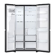 LG 641L Door in Door™ Side by Side (Matte Black), Energiklasse E, Vann/isdispenser uten vanntilkobling, Smart Diagnosis™ , Front Right Open without food, GSJC41EPPE, thumbnail 5