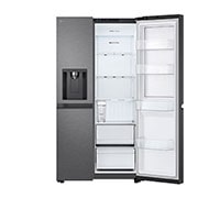 LG 641L Door in Door™ Side by Side (Matte Black), Energiklasse E, Vann/isdispenser uten vanntilkobling, Smart Diagnosis™ , Front top Open without food , GSJC41EPPE, thumbnail 7