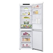 LG GBP61SWPGN 1.86M 341L Kombiskap(Hvit) - Energiklasse D, Door Cooling™og Smart Diagnosis™, Front view all door open with food, GBP61SWPGN, thumbnail 2
