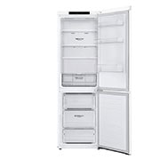 LG GBP61SWPGN 1.86M 341L Kombiskap(Hvit) - Energiklasse D, Door Cooling™og Smart Diagnosis™, Front view all door open without food, GBP61SWPGN, thumbnail 3