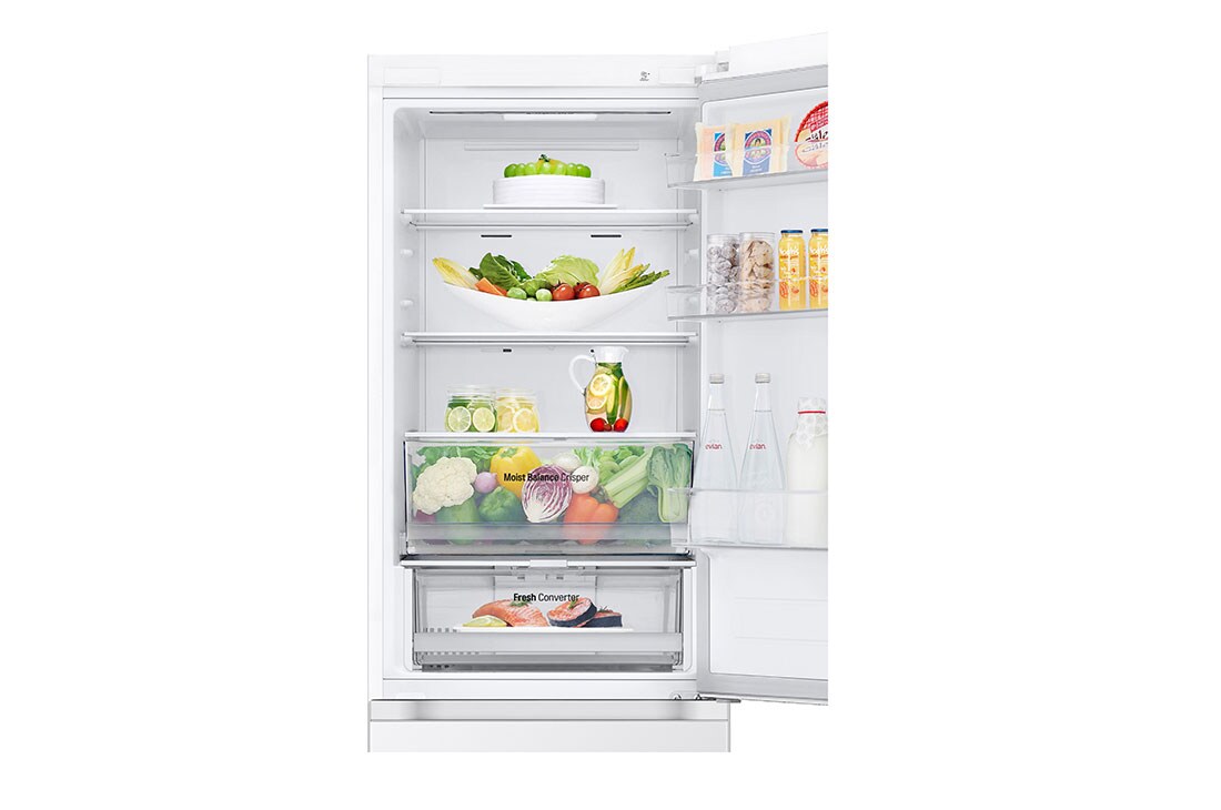 LG 1.86M 344L Kombiskap(Hvit) - Energiklasse E, Nature Fresh, Door Cooling+™ og Smart Diagnosis™, Skuff, GBV3100ESW, thumbnail 6