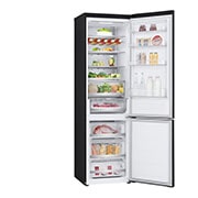 LG 2.03M 387L Kombiskap(Matte Black) - Energiklasse D, Door Cooling™ og Smart Diagnosis™ med Wi-Fi, venstre side åpen utsikt uten mat, GBV5250DEP, thumbnail 11