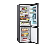 LG 186M 352L Kombiskap(Essence Black) - Energiklasse D, MoodUP™, InstaView™, Nature Fresh, Door Cooling+™ Smart Diagnosis™ med Wi-Fi, M-VB_Mood-Up_GC-V459QGWD_LeftSideOpen_Food, GBG719MDNN, thumbnail 10