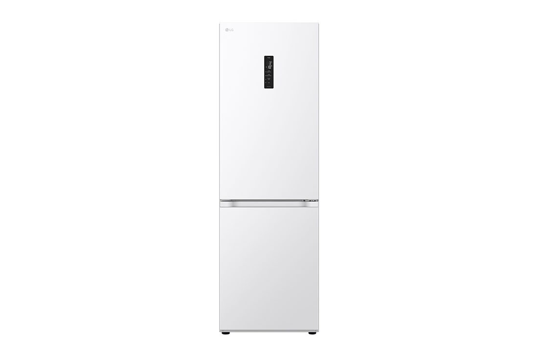 LG 1.86M 344L Kombiskap(Hvit) - Energiklasse D, Door Cooling™ og Smart Diagnosis™ med Wi-Fi, Front view, GBV5150DSW