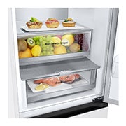 LG 1.86M 344L Kombiskap(Hvit) - Energiklasse D, Door Cooling™ og Smart Diagnosis™ med Wi-Fi, Drawer with food, GBV5150DSW, thumbnail 3
