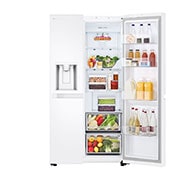 LG 638L Side by Side (Hvit), Energiklasse E, Vann/isdispenser med vanntilkobling, Smart Diagnosis™, FrontRightOpen_Food, GSLC40SWPE, thumbnail 10